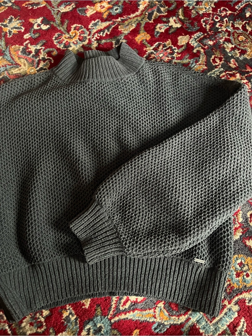 Hollister Charcoal Knit Turtleneck Sweater